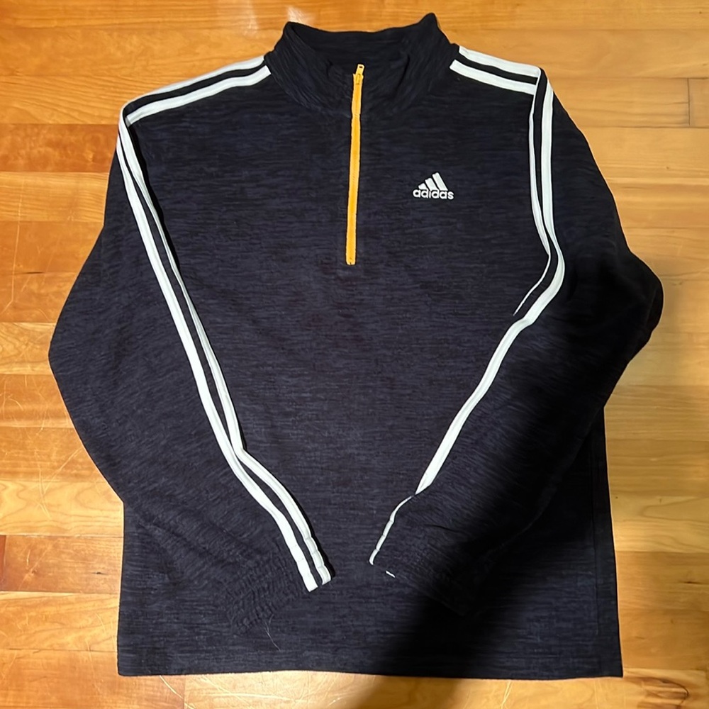 NWOT Adidas Originals youth navy quarter zip microfleece. Large (14/16)